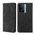 For vivo iQOO Z7x Skin Feel Magnetic Leather Phone Case(Black)