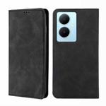 For vivo Y78 Plus 5G Skin Feel Magnetic Leather Phone Case(Black)
