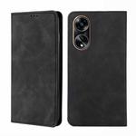 For OPPO A1 5G Skin Feel Magnetic Leather Phone Case(Black)