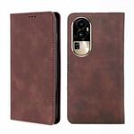 For OPPO Reno10 Pro 5G Skin Feel Magnetic Leather Phone Case(Dark Brown)