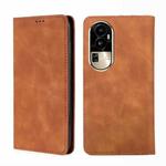 For OPPO Reno10 Pro 5G Skin Feel Magnetic Leather Phone Case(Light Brown)