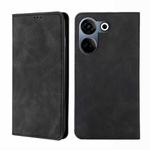 For Tecno Camon 20 Pro 4G Skin Feel Magnetic Leather Phone Case(Black)