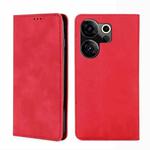 For Tecno Camon 20 Premier 5G Skin Feel Magnetic Leather Phone Case(Red)