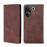 For Tecno Camon 20 Pro 5G Skin Feel Magnetic Leather Phone Case(Dark Brown)