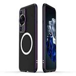 For Huawei P60 / P60 Pro LK Aurora Metal Frame PU MagSafe Magnetic Phone Case(Black Purple)