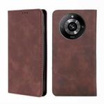 For Realme 11 Pro 5G / 11 Pro+ 5G Skin Feel Magnetic Leather Phone Case(Dark Brown)