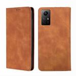 For Xiaomi Redmi Note 12S 4G Skin Feel Magnetic Leather Phone Case(Light Brown)