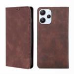 For Xiaomi Redmi 12 4G Skin Feel Magnetic Leather Phone Case(Dark Brown)