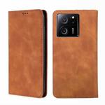 For Xiaomi Redmi K60 Ultra Skin Feel Magnetic Leather Phone Case(Light Brown)