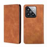 For Xiaomi 14 Pro Skin Feel Magnetic Leather Phone Case(Light Brown)