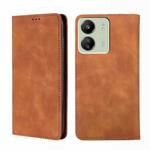 For Xiaomi Redmi 13C Skin Feel Magnetic Leather Phone Case(Light Brown)