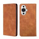 For Huawei nova 11 4G Skin Feel Magnetic Leather Phone Case(Light Brown)