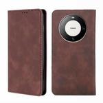 For Huawei Mate 60 Pro / Pro+ Skin Feel Magnetic Leather Phone Case(Dark Brown)