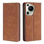 For Huawei Pura 70 Ultra Skin Feel Magnetic Leather Phone Case(Light Brown)