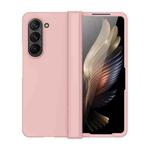 For Samsung Galaxy Z Fold5 Skin Feel PC Phone Case with Hinge(Pink)