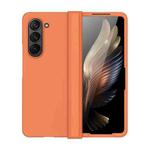 For Samsung Galaxy Z Fold5 Skin Feel PC Phone Case with Hinge(Orange)