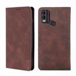 For Nokia C22 Skin Feel Magnetic Leather Phone Case(Dark Brown)