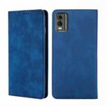 For Nokia C32 Skin Feel Magnetic Leather Phone Case(Blue)