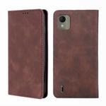 For Nokia C110 4G Skin Feel Magnetic Leather Phone Case(Dark Brown)