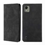 For Nokia C110 4G Skin Feel Magnetic Leather Phone Case(Black)