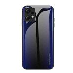 For Xiaomi Redmi Note 12 4G Global Texture Gradient Glass TPU Phone Case(Dark Blue)