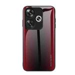 For Xiaomi Poco F6 Texture Gradient Glass TPU Phone Case(Red)