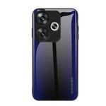 For Xiaomi Poco F6 Texture Gradient Glass TPU Phone Case(Dark Blue)