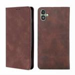 For Samsung Galaxy F14 5G Skin Feel Magnetic Leather Phone Case(Dark Brown)
