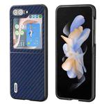 For Samsung Galaxy Z Flip5 ABEEL Carbon Fiber Texture Protective Phone Case(Dark Blue)