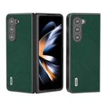 For Samsung Galaxy Z Fold6 ABEEL Cross Texture Genuine Leather Phone Case(Green)