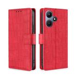 For Infinix Hot 30i 4G Skin Feel Crocodile Magnetic Clasp Leather Phone Case(Red)