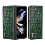 For Samsung Galaxy Z Fold5 ABEEL Crocodile Texture Genuine Leather Phone Case(Green)