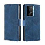 For vivo iQOO Z7x Skin Feel Crocodile Magnetic Clasp Leather Phone Case(Blue)