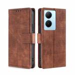 For vivo Y78 Plus 5G Skin Feel Crocodile Magnetic Clasp Leather Phone Case(Brown)