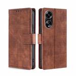 For OPPO A1 5G Skin Feel Crocodile Magnetic Clasp Leather Phone Case(Brown)