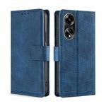 For OPPO A1 5G Skin Feel Crocodile Magnetic Clasp Leather Phone Case(Blue)
