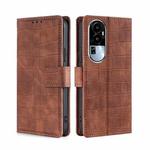 For OPPO Reno10 5G Skin Feel Crocodile Magnetic Clasp Leather Phone Case(Brown)