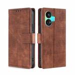 For Realme GT Neo5 SE Skin Feel Crocodile Magnetic Clasp Leather Phone Case(Brown)