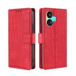 For Realme GT Neo5 SE Skin Feel Crocodile Magnetic Clasp Leather Phone Case(Red)