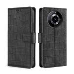 For Realme 11 5G Skin Feel Crocodile Magnetic Clasp Leather Phone Case(Black)