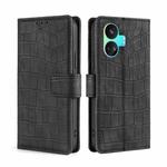 For Realme 11 Pro / 11 Pro+ 5G Skin Feel Crocodile Magnetic Clasp Leather Phone Case(Black)