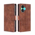 For Realme 11 Pro / 11 Pro+ 5G Skin Feel Crocodile Magnetic Clasp Leather Phone Case(Brown)