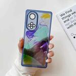 For Honor 50 Pro Oil Painting Electroplating TPU Phone Case(Blue)