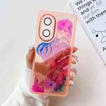For Honor 50 SE Oil Painting Electroplating TPU Phone Case(Pink)