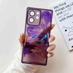 For Honor 80 SE Oil Painting Electroplating TPU Phone Case(Purple)