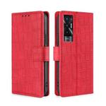For Tecno Pova 5G Skin Feel Crocodile Magnetic Clasp Leather Phone Case(Red)