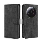 For Xiaomi 13 Ultra 5G Skin Feel Crocodile Magnetic Clasp Leather Phone Case(Black)