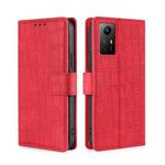 For Xiaomi Redmi Note 12S 4G Skin Feel Crocodile Magnetic Clasp Leather Phone Case(Red)