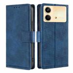 For Xiaomi Redmi Note 13R Pro 5G Skin Feel Crocodile Magnetic Clasp Leather Phone Case(Blue)