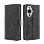 For Huawei nova 11 4G Skin Feel Crocodile Magnetic Clasp Leather Phone Case(Black)